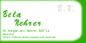 bela nehrer business card